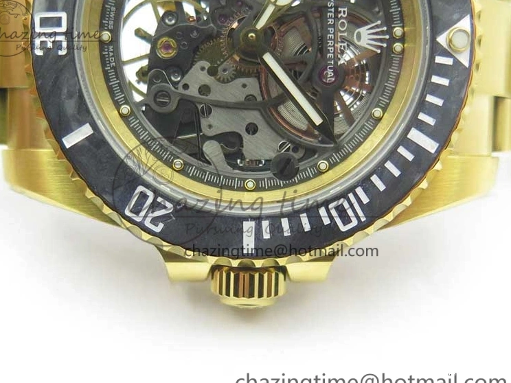 Good Copy Rolex Watches Skeleton Submariner on SA YG Edition Pirlo Project Bracelet Best 2981 YG Andrea VRF Popular 0108